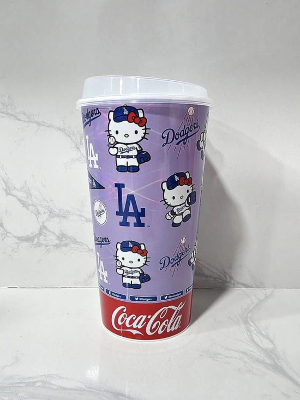 Coca-Cola Hello Kitty LA Dodgers Tumbler in Purple